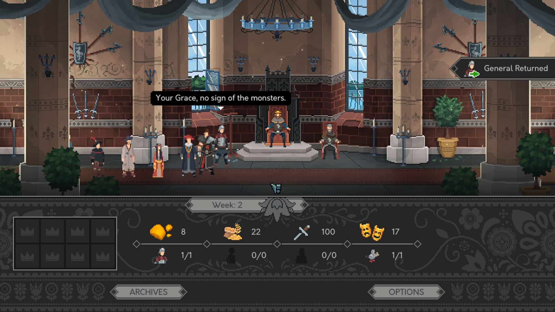 La sala del trono, uno degli elementi centrali del gioco.
