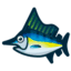 Animal Crossing Pesce Marlin Blu